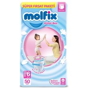 Molfix Külot Bebek Bezi Beden:6 (15+Kg) Extra Large 50 Adet Süper Fırsat Pk