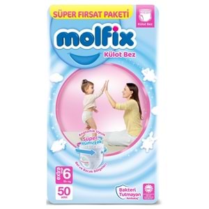 Molfix Külot Bebek Bezi Beden:6 (15+Kg) Extra Large 50 Adet Süper Fırsat Pk