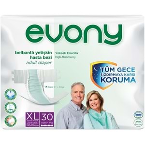 Evony Yetişkin Bezi Bel Bantlı Tekstil Yüzey XL - Ekstra Büyük - Extra Large 30 Adet Tekli Pk
