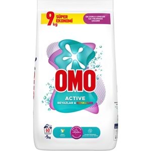 Omo Matik Toz Çamaşır Deterjanı 9KG Beyazlar ve Renkliler (60 Yıkama)