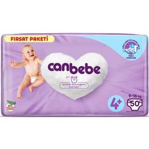 Canbebe Bebek Bezi Beden:4+ (9-16Kg) Maxi Plus 50 Adet Fırsat Pk