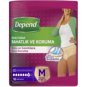 Depend Emici Külot Hasta Bezi Orta Kadın (9 Adet) Standart Pk