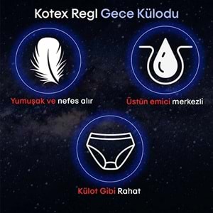 Kotex Gece Külodu / Külot Standart Beden Yoğun ReGl Dönemine Özel Paket içi 2 Adet