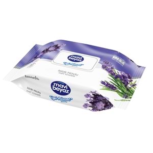 Mavi Beyaz Islak Havlu Mendil 90 Yaprak Lavanta Plastik Kapaklı