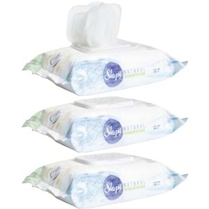 Sleepy Islak Havlu Mendil Pamuklu Yenidoğan Natural Bambu 40 Yaprak 3 Lü Set (120 Yaprak)