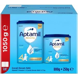 Nutrıcıa Aptamil Pronutra 1050GR (800+250GR) Devam Sütü No:4 (1 Yaş ve Üzeri) Avantaj Pk