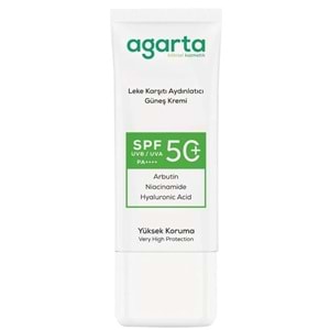 Agarta Leke Karşıtı Aydınlatıcı Spf+50 Faktör Yüz Güneş Kremi 50 ML