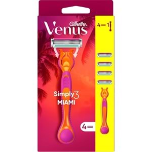 Gillette Venus Gillette Simply 3 Tıraş Makinesi + 3 Yedek Tıraş Bıçağı Kadınlar İçin