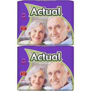 Actual Yetişkin Hasta Bezi Bel Bantlı L - Large - Büyük 60 Adet (2PK*30)