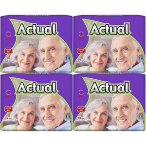 Actual Yetişkin Hasta Bezi Bel Bantlı L - Large - Büyük 120 Adet (4PK*30)
