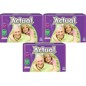 Actual Yetişkin Hasta Bezi Bel Bantlı XL - Ekstra Büyük - Extra Large 90 Adet (3PK*30)