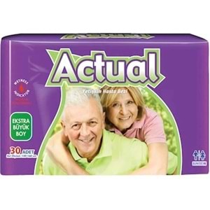 Actual Yetişkin Hasta Bezi Bel Bantlı XL - Ekstra Büyük - Extra Large 90 Adet (3PK*30)