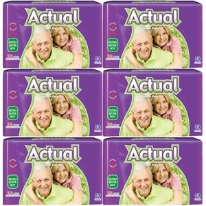 Actual Yetişkin Hasta Bezi Bel Bantlı XL - Ekstra Büyük - Extra Large 180 Adet (6PK*30)