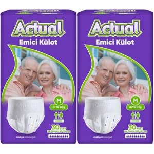 Actual Emici Külot Yetişkin Bezi M - Medium - Orta (Islaklık Göstergeli) 60 Adet
