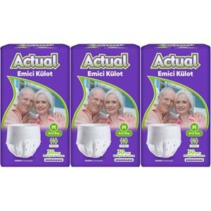 Actual Emici Külot Yetişkin Bezi M - Medium - Orta (Islaklık Göstergeli) 90 Adet