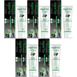 Agarta Doğal Diş Macunu 100ML Aktif Karbonlu (5 Li Set)