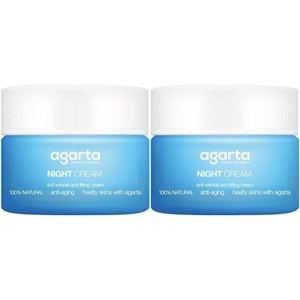 Agarta Doğal Yaşlanma Karşıtı Anti-Age Gece Kremi Su Bazlı 50ML (Kırışıklık/Sıkılaştırıcı) (2Li Set)