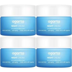 Agarta Doğal Yaşlanma Karşıtı Anti-Age Gece Kremi Su Bazlı 50ML (Kırışıklık/Sıkılaştırıcı) (4Lü Set)