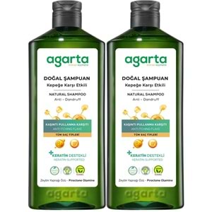Agarta Doğal Şampuan 400 ML Kepek Karşı Etkili - Kaşıntı Pullanma Karşıtı (2 Li Set)