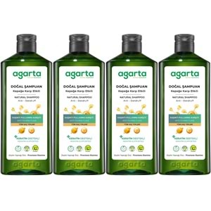 Agarta Doğal Şampuan 400 ML Kepek Karşı Etkili - Kaşıntı Pullanma Karşıtı (4 Lü Set)