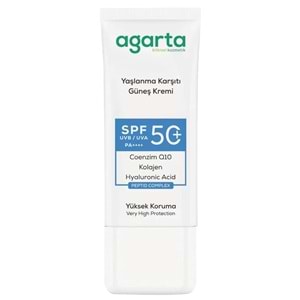 Agarta Yaşlanma Karşıtı Collagen Destekli Spf+50 Faktör Yüz Güneş Kremi 50 ML (3 Lü Set)