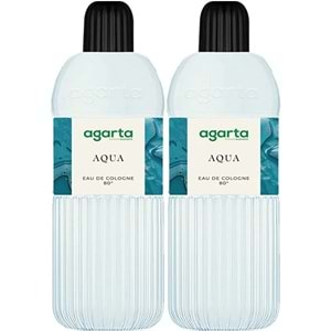 Agarta Kolonya 400 ML Aqua 80 Derece Pet Şişe (2 Li Set)