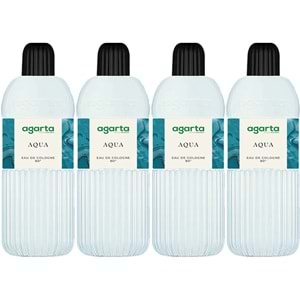 Agarta Kolonya 400 ML Aqua 80 Derece Pet Şişe (4 Lü Set)