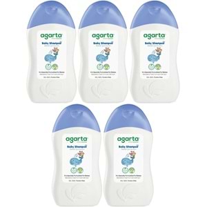 Agarta Doğal Erkek Bebek Çocuk Şampuanı Saç ve Vücut 400 ML (5 Li Set)