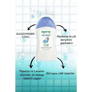 Agarta Doğal Erkek Bebek Çocuk Şampuanı Saç ve Vücut 400 ML (5 Li Set)