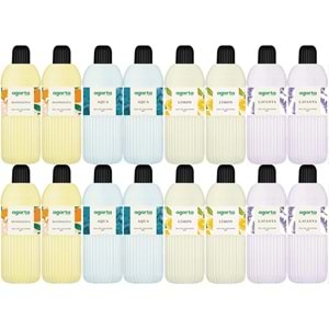 Agarta Kolonya 400 ML 80 Derece Pet Şişe (Mandalina-Aqua-Limon-Lavanta) (16 Lı Karma Set)