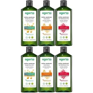 Agarta Doğal Şampuan 400 ML Kepek Karşıtı - Ardıç Katranı,Keratin - Saç Dökülmesine (6 Lı Karma Set)