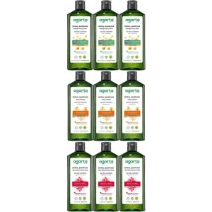 Agarta Doğal Şampuan 400 ML Kepek Karşıtı - Ardıç Katranı,Keratin - Saç Dökülmesine (9 Lu Karma Set)