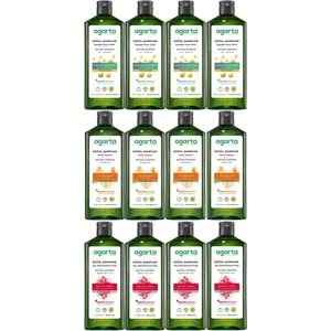 Agarta Doğal Şampuan 400 ML Kepek Karşıtı - Ardıç Katranı,Keratin - Saç Dökülmesine (12Li Karma Set)