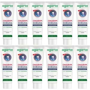 Agarta Doğal Tam koruma Diş Macunu 90 ML Onarım & Koruma (12 Li Set)