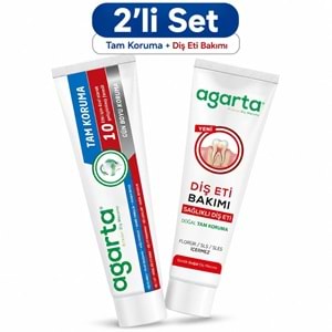 Agarta Doğal Tam koruma Diş Macunu 75 ML Gün Boyu Koruma & Diş Eti Bakımı 90 ML (Karma 2 Li Set)