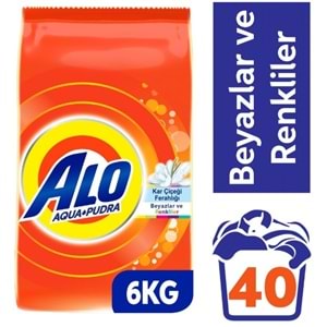 Alo Matik Toz Çamaşır Deterjanı 12KG Kar Çiçeği Ferahlğı / Renkliler ve Beyazlar (2PK*6KG) (80 Yıkama)
