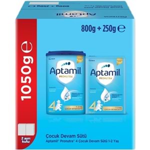 Nutrıcıa Aptamil Pronutra 800GR+250GR Toplam: 1050GR Devam Sütü No:4 (1 Yaş ve Üzeri) (4 Lü Set)