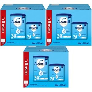 Nutrıcıa Aptamil Pronutra 1050GR (800+250GR) Devam Sütü No:3 (9-12 Ay) Avantaj Pk (3 Lü Set)