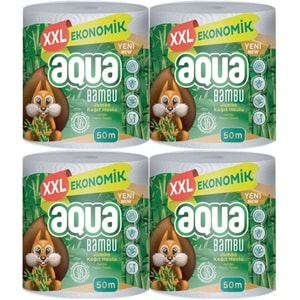 Aqua Kağıt Havlu 3 Katlı Jumbo Paket XXL Bambu (4 Lü Set) 200 Metre (4PK*50MT)