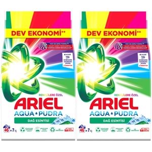 Ariel Matik Toz Çamaşır Deterjanı 14KG Renklilere Özel/Dağ Esintisi (92 Yıkama) (2PK*7KG)