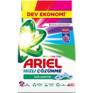 Ariel Matik Toz Çamaşır Deterjanı 28KG Renklilere Özel/Dağ Esintisi (184 Yıkama) (4PK*7KG)