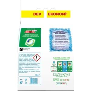 Ariel Matik Toz Çamaşır Deterjanı 7KG Renklilere Özel (46 Yıkama) + 9KG Beyaz ve Renkliler