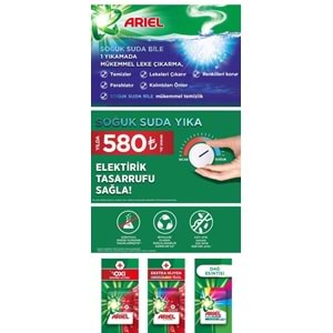 Ariel Matik Toz Çamaşır Deterjanı 7KG Renklilere Özel (46 Yıkama) + 9KG Beyaz ve Renkliler