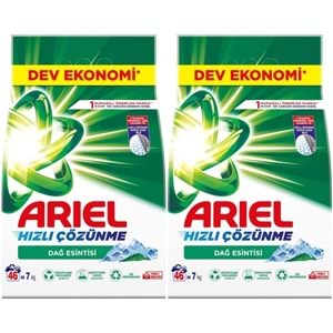 Ariel Matik Toz Çamaşır Deterjanı 14KG Beyazlar/Dağ Esintisi (2PK*7KG) (92 Yıkama)