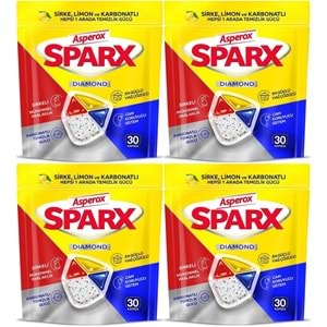 Asperox Sparx Bulaşık Makinesi Kapsülü 120 Adet Hepsi 1 Arada (Sirke-Limon-Karbonatlı) (4PK*30)