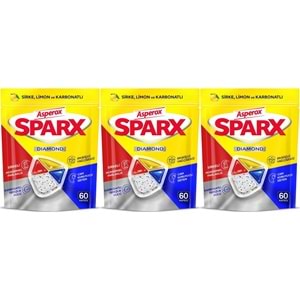 Asperox Sparx Diamond Bulaşık Makinesi Deterjanı Kapsül Tablet Hepsi 1 Arada 180 Adet (3PK*60)
