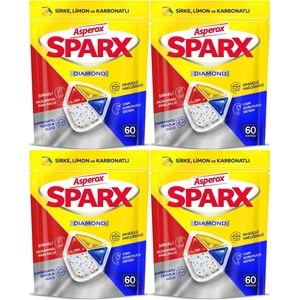 Asperox Sparx Diamond Bulaşık Makinesi Deterjanı Kapsül Tablet Hepsi 1 Arada 240 Adet (4PK*60)
