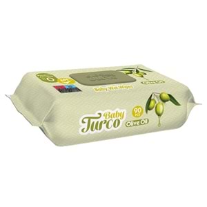 Baby Turco Islak Havlu Mendil 90 Yaprak Zeytinyağlı 2 Li Set 180 Yaprak Plastik Kapaklı