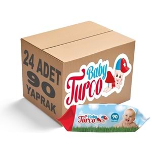 Baby Turco Islak Havlu Mendil Klasik 90 Yaprak 24 Lü Set Plastik Kapaklı 2160 Yaprak