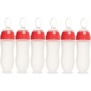 Bebedor Silikon Kaşıklı Biberon 120ML +6 Ay Şeffaf (Kod:7509) (6 Lı Set)